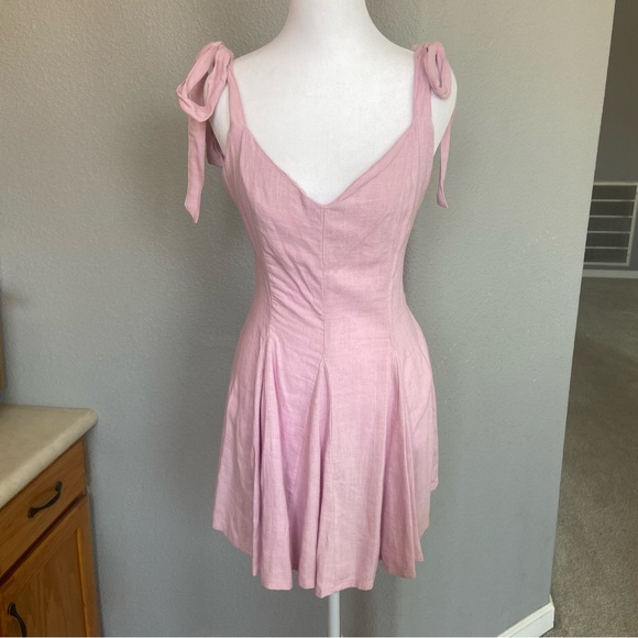 ASOS Light Pink Mini Dress with Bow Straps - Picture 1 of 4